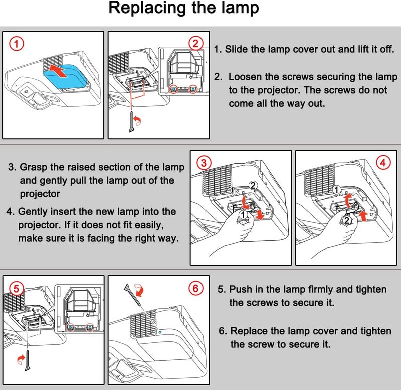 Litance Projector Lamp Bulb for Epson ELPLP91 / V13H010L91 PowerLite 685W PowerLite 680 BrightLink 685Wi BrightLink 695Wi EB-685W EB-680 EB-685Wi EB-695Wi Ultra Short Throw Projector Bulb Replacement - Image 5